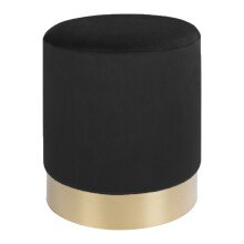 Pouf >Gamby< in Schwarz, Velour - 34x43x34cm (BxHxT)