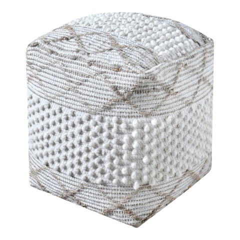 Sitzwürfel >Puri< in Creme  , Stoff - 40x40x40cm (BxHxT)