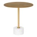 Beistelltisch >Lecco< in Messing, Marmor - 51x52x51cm (BxHxT)