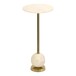 Beistelltisch >Salo< in Messing, Marmor - 25,5x54x25,5cm (BxHxT)