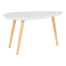 Couchtisch >Vado< in Weiß / Natur, MDF - 40x40x70cm (BxHxT)