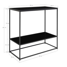 Konsolentisch >Vita< in Schwarz, Melamin - 80x80x36cm (BxHxT)