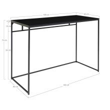 Schreibtisch >Vita< in Schwarz, Melamin - 100x75x45cm (BxHxT)