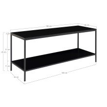 TV-Bank >Vita< in Schwarz, Melamin - 100x45x36cm (BxHxT)