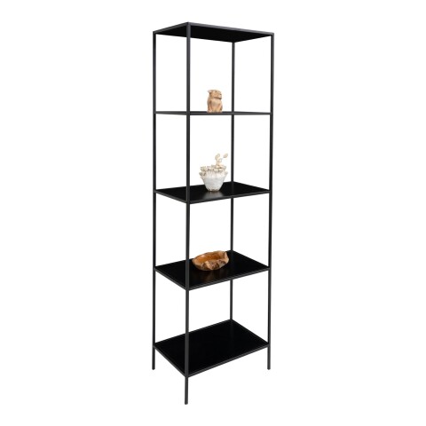 Bücherregal >Vita< in Schwarz, Melamin - 51x170x36cm (BxHxT)