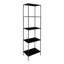 Bücherregal >Vita< in Schwarz, Melamin - 51x170x36cm (BxHxT)