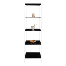 Bücherregal >Vita< in Schwarz, Melamin - 51x170x36cm (BxHxT)