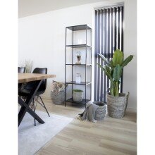 Bücherregal >Vita< in Schwarz, Melamin - 51x170x36cm (BxHxT)