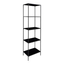 Bücherregal >Vita< in Schwarz, Melamin - 51x170x36cm (BxHxT)
