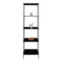 Bücherregal >Vita< in Schwarz, Melamin - 51x170x36cm (BxHxT)