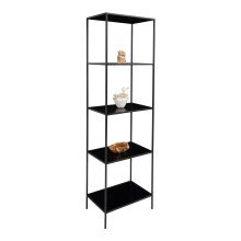 Bücherregal >Vita< in Schwarz, Melamin -...
