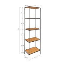 Bücherregal >Vita< in Natur, Melamin - 51x170x36cm (BxHxT)
