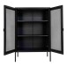 Standvitrine >Melbourne< in Schwarz, Stahl - 80x120x40cm (BxHxT)