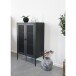 Standvitrine >Melbourne< in Schwarz, Stahl - 80x120x40cm (BxHxT)