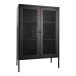 Standvitrine >Melbourne< in Schwarz, Stahl - 80x120x40cm (BxHxT)