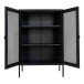 Standvitrine >Melbourne< in Schwarz, Stahl - 80x120x40cm (BxHxT)