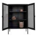 Standvitrine >Melbourne< in Schwarz, Stahl - 80x120x40cm (BxHxT)