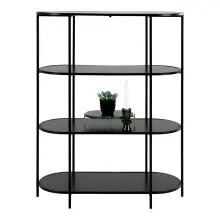 Bücherregal >Vita< in Schwarz, Melamin -...