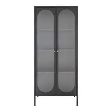 Standvitrine >Adelaide< in Schwarz, Metall -...