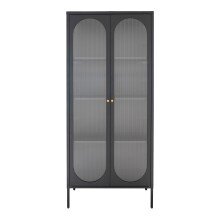 Standvitrine >Adelaide< in Schwarz, Metall -...