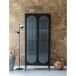 Standvitrine >Adelaide< in Schwarz, Metall - 80x180x35cm (BxHxT)