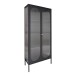 Standvitrine >Adelaide< in Schwarz, Metall - 80x180x35cm (BxHxT)