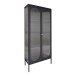 Standvitrine >Adelaide< in Schwarz, Metall - 80x180x35cm (BxHxT)
