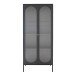 Standvitrine >Adelaide< in Schwarz, Metall - 80x180x35cm (BxHxT)