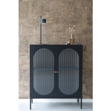 Standvitrine >Adelaide< in Schwarz, Metall -...