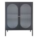 Standvitrine >Adelaide< in Schwarz, Metall - 90x110x35cm (BxHxT)