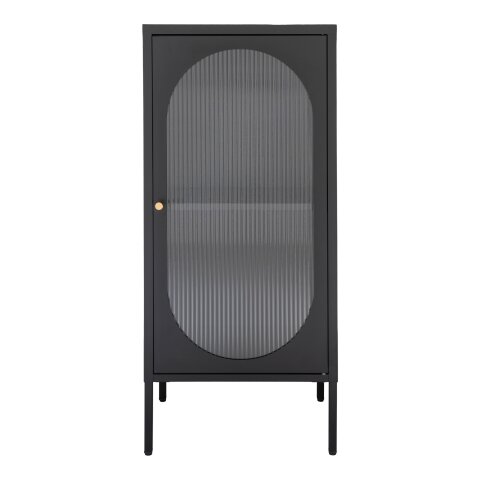 Standvitrine >Adelaide< in Schwarz, Metall - 50x110x35cm (BxHxT)