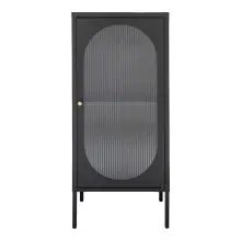 Standvitrine >Adelaide< in Schwarz, Metall -...