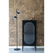 Standvitrine >Adelaide< in Schwarz, Metall -...