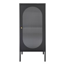 Standvitrine >Adelaide< in Schwarz, Metall -...