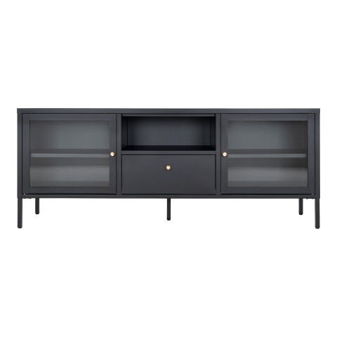 Lowboard >Dalby< in Schwarz, Metall - 160x60x35cm (BxHxT)