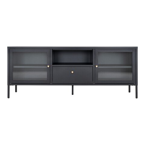Lowboard >Dalby< in Schwarz, Metall - 160x60x35cm (BxHxT)