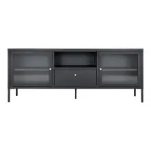 Lowboard >Dalby< in Schwarz, Metall - 160x60x35cm...