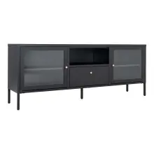 Lowboard >Dalby< in Schwarz, Metall - 160x60x35cm (BxHxT)