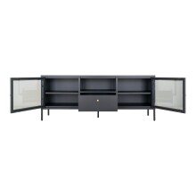 Lowboard >Dalby< in Schwarz, Metall - 160x60x35cm (BxHxT)