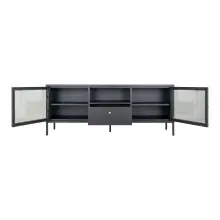 Lowboard >Dalby< in Schwarz, Metall - 160x60x35cm (BxHxT)