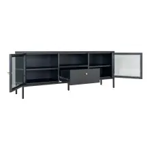 Lowboard >Dalby< in Schwarz, Metall - 160x60x35cm (BxHxT)