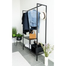 Garderobenständer >Vita< in Schwarz, Melamin - 101x170x38cm (BxHxT)