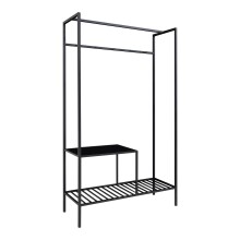 Garderobenständer >Vita< in Schwarz, Melamin - 101x170x38cm (BxHxT)