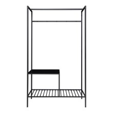 Garderobenständer >Vita< in Schwarz, Melamin - 101x170x38cm (BxHxT)