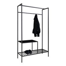 Garderobenständer >Vita< in Schwarz, Melamin - 101x170x38cm (BxHxT)