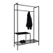 Garderobenständer >Vita< in Schwarz, Melamin - 101x170x38cm (BxHxT)