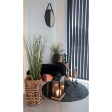 Spiegel >Trapani< in Schwarz, Stahl, Glas - 38x38x2cm (BxHxT)