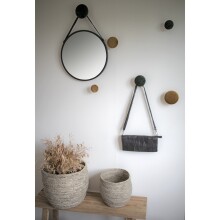 Spiegel >Trapani< in Schwarz, Stahl, Glas - 38x38x2cm (BxHxT)