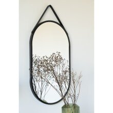 Spiegel >Trapani< in Schwarz, Stahl, Glas - 35x60x2cm (BxHxT)