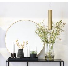 Spiegel >Jersey< in Messing, Stahl, Glas - 60x0,5x60cm (BxHxT)